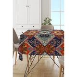 Rugviva MSO077 Dokuma Elit Kumaş Etnik Desen Turuncu Leke Tutmayan 140x180 cm Masa Örtüsü