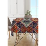 Rugviva MSO077 Dokuma Elit Kumaş Etnik Desen Turuncu Leke Tutmayan 140x200 cm Masa Örtüsü