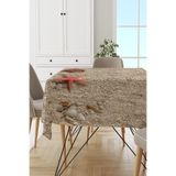 Rugviva MSO125 Dokuma Elit Kumaş Deniz Kabukları Vizon Leke Tutmayan 140x140 cm Masa Örtüsü