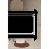 Rugviva MSO126 Dokuma Elit Kumaş Çerçeveli Siyah Leke Tutmayan 140x100 cm Masa Örtüsü