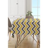 Rugviva MSO137 Dokuma Elit Kumaş Zigzag Desenli Sarı Leke Tutmayan 140x100 cm Masa Örtüsü