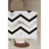 Rugviva MSO156 Dokuma Elit Kumaş Zigzag Desenli Gold Leke Tutmayan 140x180 cm Masa Örtüsü
