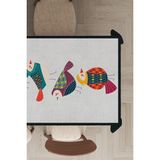 Rugviva MSO212 Dokuma Elit Kumaş Papağan Desenli Açık Gri Leke Tutmayan 140x260 cm Masa Örtüsü