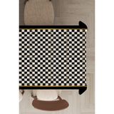Rugviva MSO224 Dokuma Elit Kumaş Küçük Kareli Siyah Leke Tutmayan 140x260 cm Masa Örtüsü
