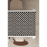 Rugviva MSO227 Dokuma Elit Kumaş Küçük Kareli Beyaz Leke Tutmayan 140x100 cm Masa Örtüsü