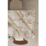 Rugviva MSO254 Dokuma Elit Kumaş Mermer Görünümlü Bej Leke Tutmayan 140x240 cm Masa Örtüsü