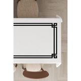 Rugviva MSO276 Dokuma Elit Kumaş Çerçeveli Beyaz Leke Tutmayan 140x100 cm Masa Örtüsü