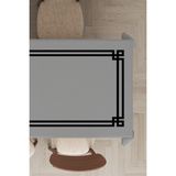 Rugviva MSO280 Dokuma Elit Kumaş Çerçeveli Gri Leke Tutmayan 140x100 cm Masa Örtüsü