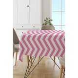 Rugviva MSO303 Dokuma Elit Kumaş Zigzag Desenli Pembe Leke Tutmayan 140x200 cm Masa Örtüsü