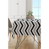 Rugviva MSO305 Dokuma Elit Kumaş Zigzag Desenli Gri Leke Tutmayan 140x200 cm Masa Örtüsü