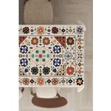 Rugviva MSO357 Dokuma Elit Kumaş Etnik Desen Renkli Leke Tutmayan 140x100 cm Masa Örtüsü