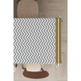 Rugviva MSO434 Dokuma Elit Kumaş Zigzag Desenli Gri Leke Tutmayan 140x100 cm Masa Örtüsü