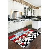 Rugviva MT06 Kaymaz Tabanlı Mutfak Kırmızı 80x180 cm Halı