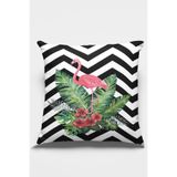 Rugviva Premium Tay Tüyü Dokuma Kumaş Çift Taraflı Flamingo Kırlent Yastık Kılıfı 43X43Cm Krl099