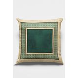 RugViva Premium Tay Tüyü Dokuma Kumaş Zincir Çerçeveli Çift Taraflı Kırlent Yastık Kılıfı 43X43 Cm KRL396 - 43 x 43 cm - Yeşil