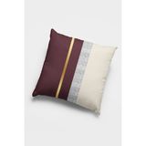 RugViva Premium Tay Tüyü Varak Çizgili Çift Taraflı Kırlent Yastık Kılıfı Dokuma Kumaş 43X43 Cm KRL982 - 43 x 43 cm - Bordo