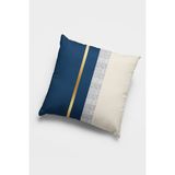 RugViva Premium Varak Çizgili Tay Tüyü Dokuma Kumaş Çift Taraflı Kırlent Yastık Kılıfı 43X43 Cm KRL985 - 43 x 43 cm - Lacivert