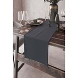 Rugviva RNR011 Koyu Gri Tek Renk Sade Ranır Premimum Dokuma Kumaş Düz 40x140 cm Masa Örtüsü