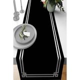 Rugviva RNR126 Elit Tay Tüyü Dokuma Leke Tutmaz Kumaş Köşeli Runner Siyah 40x140 cm Masa Örtüsü