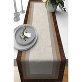 Rugviva RNR342 Elit Tay Tüyü Dokuma Leke Tutmaz Kumaş Runner Modern Kahverengi 40x140 cm Masa Örtüsü
