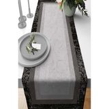 Rugviva RNR365 Tay Tüyü Dokuma Elit Leke Tutmaz Kumaş Modern Klasik Gri 40x140 cm Masa Örtüsü