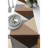Rugviva RNR391 Elit Tay Tüyü Dokuma Leke Tutmaz Kumaş Geometrik Runner Vizon 40x140 cm Masa Örtüsü