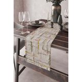 Rugviva RNR408 Dokuma Leke Tutmaz Elit Tay Tüyü Kumaş Runner Style Ekru 40x140 cm Masa Örtüsü