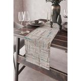 Rugviva RNR413 Elit Tay Tüyü Dokuma Leke Tutmaz Kumaş Runner Style Taş 40x140 cm Masa Örtüsü