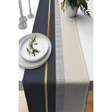 Rugviva RNR484 Antrasit Dokuma Leke Tutmaz Premium Tay Tüyü Kumaş Runner 40x140 cm Masa Örtüsü