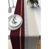 Rugviva RNR486 Bordo Runner Premium Tay Tüyü Dokuma Leke Tutmaz Kumaş 40x140 cm Masa Örtüsü