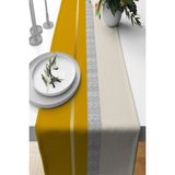 Rugviva RNR490 Hardal Tay Tüyü Dokuma Premium Leke Tutmaz Kumaş Runner 40x140 cm Masa Örtüsü