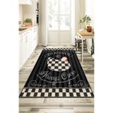 Rugviva Siyah Kaymaz Tabanlı Mutfak Halısı, Siyah, 100 X 200