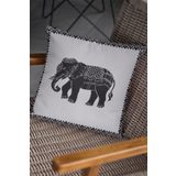 Rugviva Tay Tüyü Dokuma Premium Kumaş Çift Taraflı Kırlent Filli Yastık Kılıfı 43X43Cm Krl105