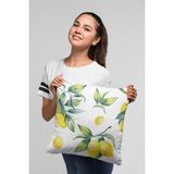 RugViva Tay Tüyü Dokuma Premium Kumaş Dekoratif Çift Taraflı Limonlu Kırlent Kılıfı 43X43 Cm KRL081 - 43 x 43 cm - Sarı