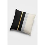 RugViva Varak Çizgili Premium Tay Tüyü Dokuma Kumaş Çift Taraflı Kırlent Yastık Kılıfı 43X43 Cm KRL978 - 43 x 43 cm - Siyah
