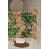 Rugviva Yıkanabilir Leke Tutmaz Leke Tutmaz Tay Tüyü Kadife Kumaş Hasır Görünümlü Masa Örtüsü Mso183, Hasır - 3, 140 X 140