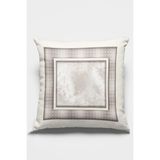 RugViva Zincir Çerçeveli Kırlent Yastık Kılıfı Premium Tay Tüyü Dokuma Kumaş Çift Taraflı 43X43 Cm KRL393 - 43 x 43 cm - Vizon