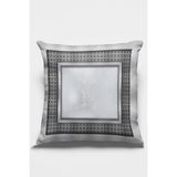 RugViva Zincir Çerçeveli Kırlent Yastık Kılıfı Premium Tay Tüyü Dokuma Kumaş Çift Taraflı 43X43 Cm KRL397 - 43 x 43 cm - Gri