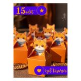 Ruhab Kawaii Kedi Figürü Hediyelik Lokum Şeker Çikolata Kutusu / Doğumgünü / Mevlit / 4x4 cm