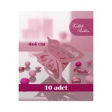 Ruhab Pembe Kelebekli Lokum Kutusu / Doğum Günü Diş Buğdayı Mevlid Şeker Çikolata / Hediyelik