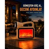 Ruhes Güneş Enerjili Alev Efektli Lamba Cob LED Su Geçirmez Çok Fonksiyonlu - Çok Renkli - 10 W