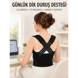 Ruhes Lastikli Dik Duruş Korsesi Ayarlanabilir Sırt Omuz ve Bel Destek Korsesi - Çok Renkli