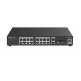 Ruijie Reyee Reyee RG-ES220GS-LP 20 Portlu 10-100-1000 Yönetilebilir 2SFP 2 Gigabit RJ45 Uplink 16Port PoE+(130W)