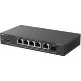 Ruijie-Reyee RG-ES206MG-P 6 Port 10-100-1000MBPS Multi-Gigabit Yönetilebilir Switch 4port POE+70W (Kdo)