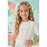 Ruki Çocuk Kız Çocuk Şık T-Shirt Pullu Şort Etek Takım - 9 - 10 Yaş - Beyaz