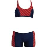 Ruko Maio 24161-1 Kız Çocuk Desenli Freeset Şortlu Bikini - 10 Yaş - Lacivert