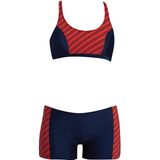 Ruko Maio 24161-1 Kız Çocuk Desenli Freeset Şortlu Bikini - 8 Yaş - Lacivert