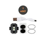 Rukye Shop 2 Adet Mini Uçak Kanat Led Kablosuz Aircraft Rgb Led Lamba Kablosuz Mini Çakar Usb Şarjlı