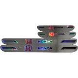 Rukye Shop Honda Hologram Logolu Araca Özel Marka Logolu Aynalı Kapı Eşiği Koruyucu Yapıştırma 4'lü Set
