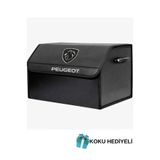 Rukye Shop Peugeot Marka Logolu Oto Bagaj Organizer Çanta Oto Bagaj Çantası 2 Bölmeli Suni Deri